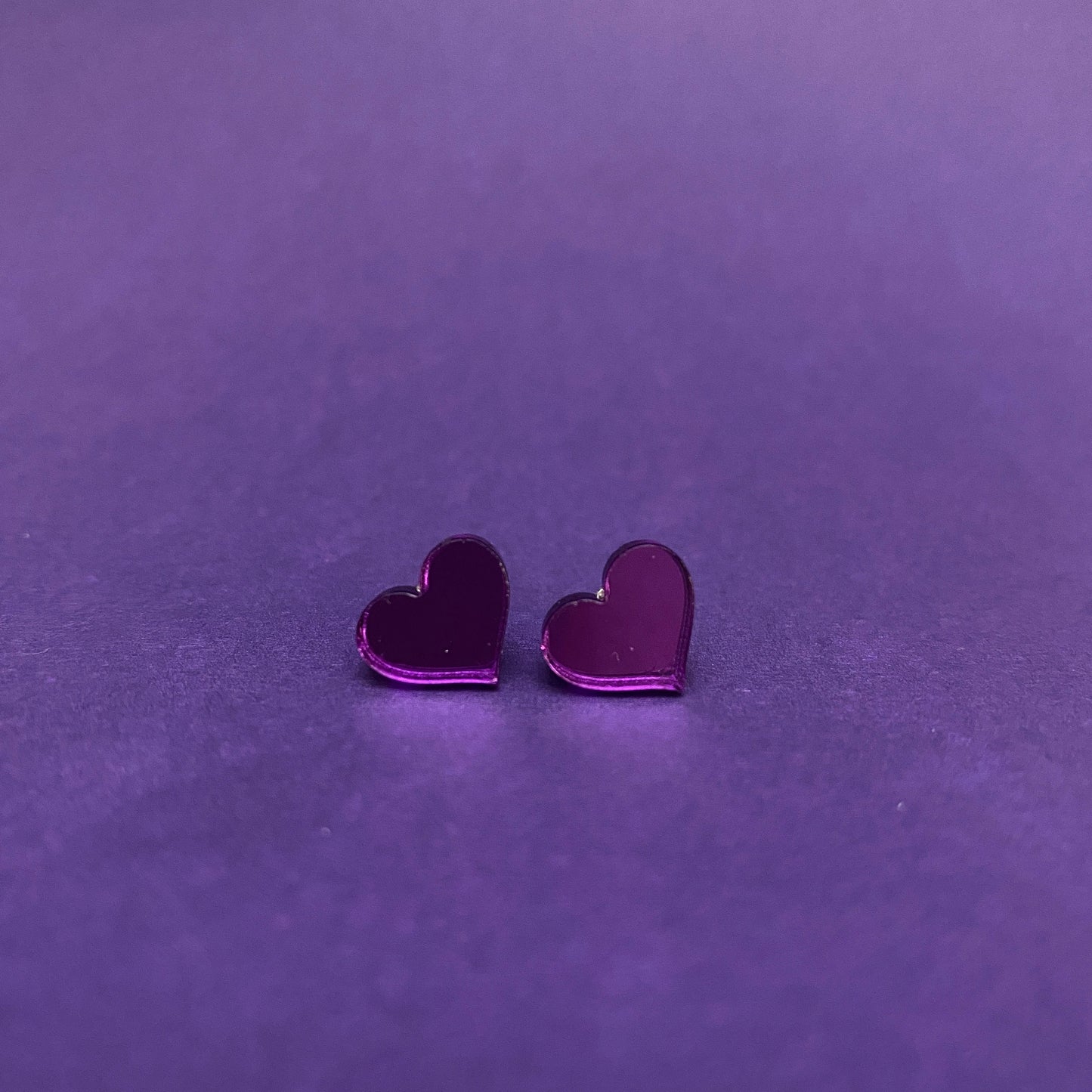 Mirror Heart Stud Earrings
