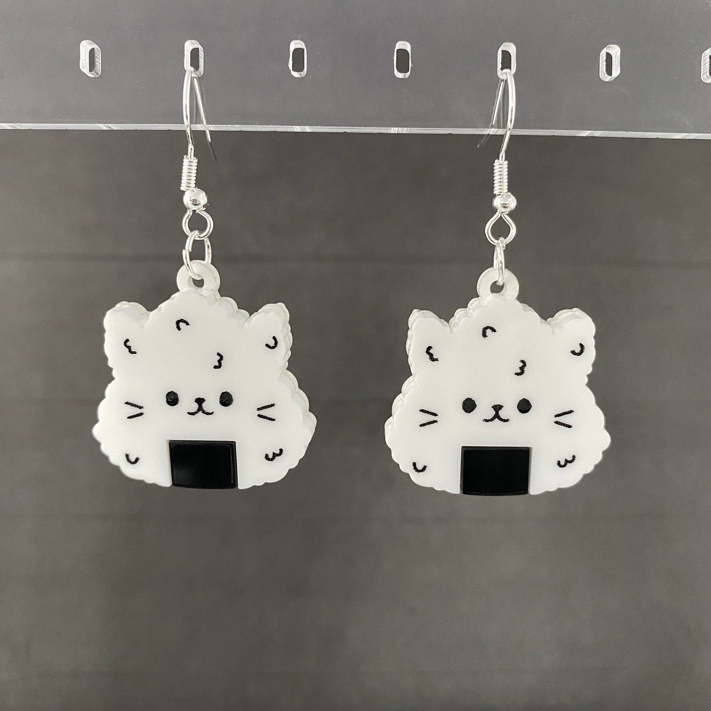 Cat Onigiri Dangle Earrings