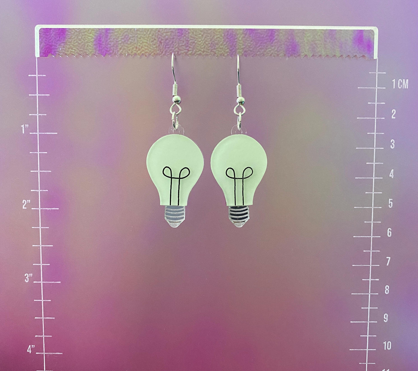 Glow In the Dark Light Bulb Dangle Earrings