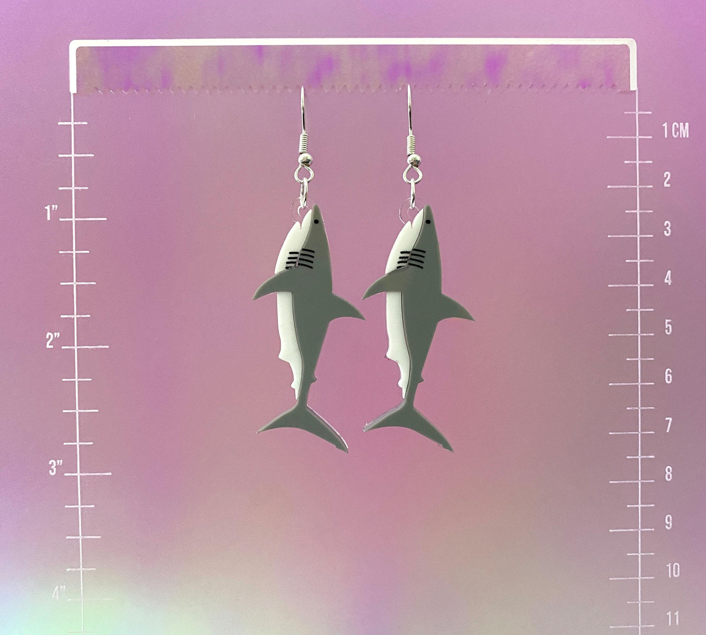 Great White Shark Dangle Earrings