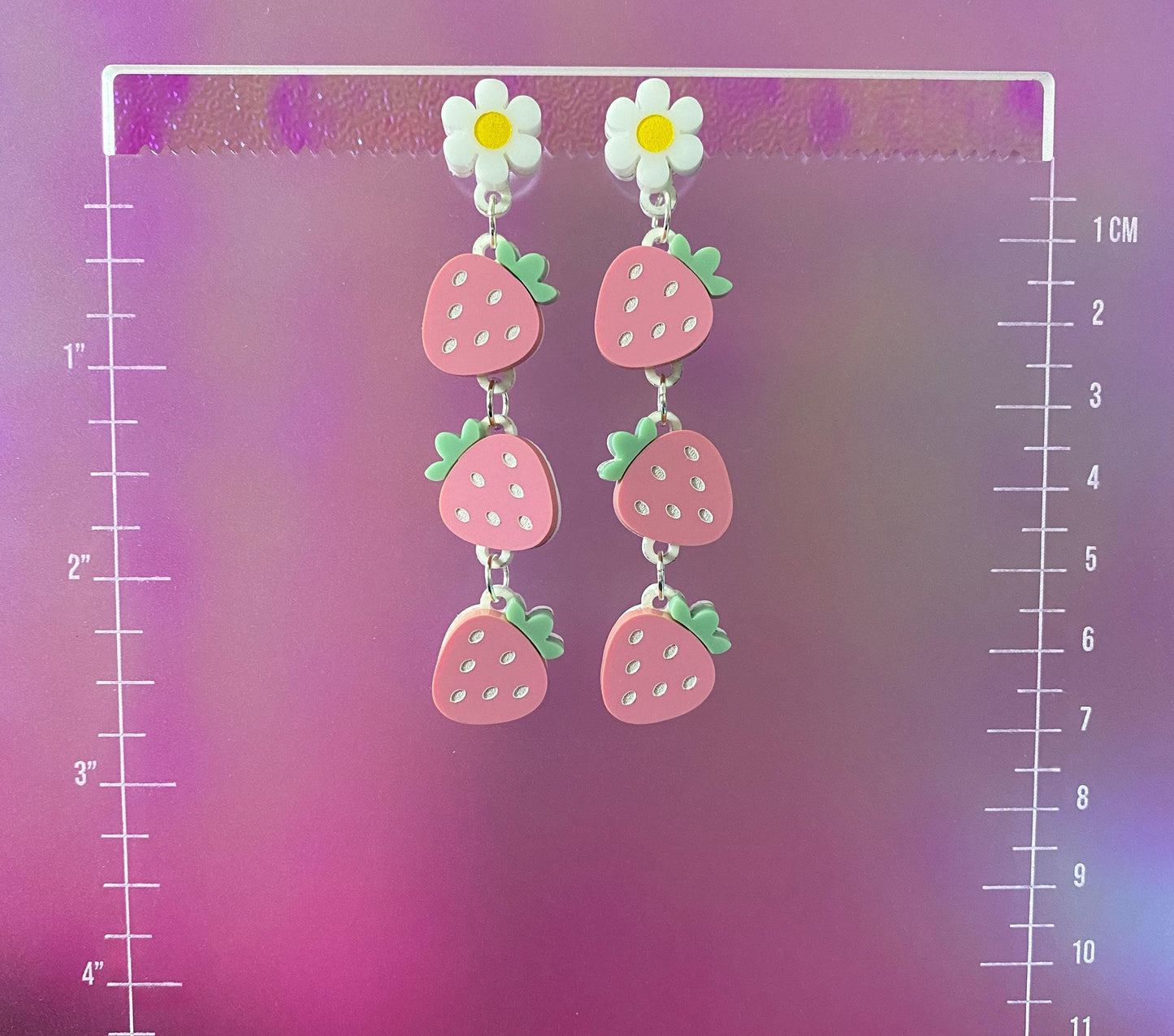 Strawberry Chain Dangle Earrings