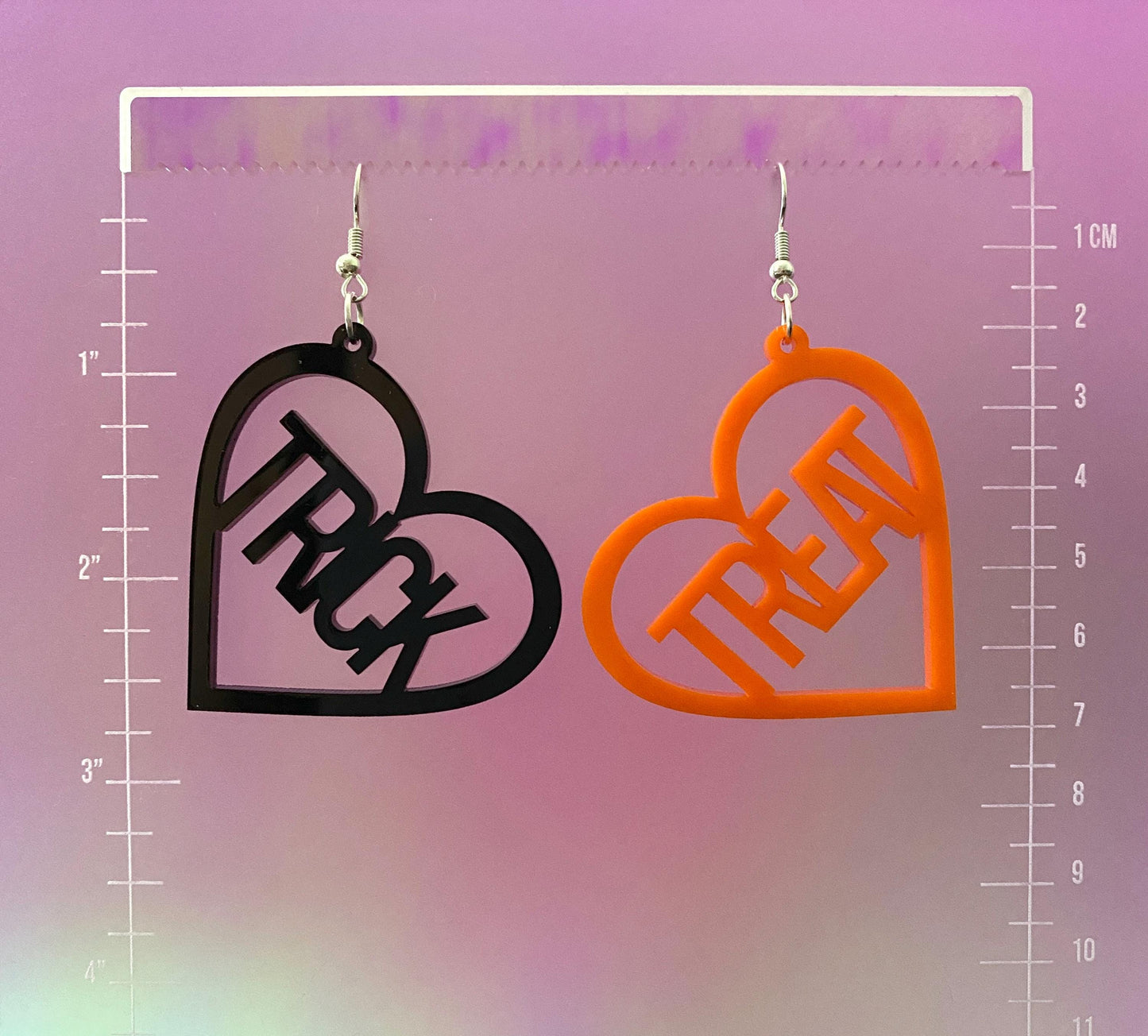 Trick / Treat Heart Dangle Earrings