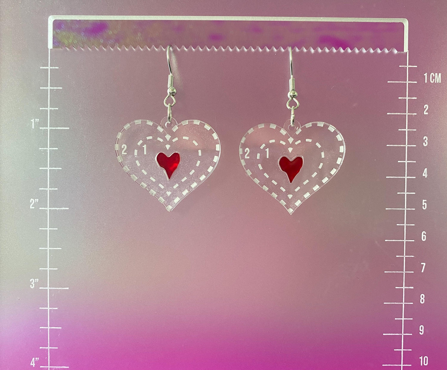 Grinch Heart Dangle Earrings