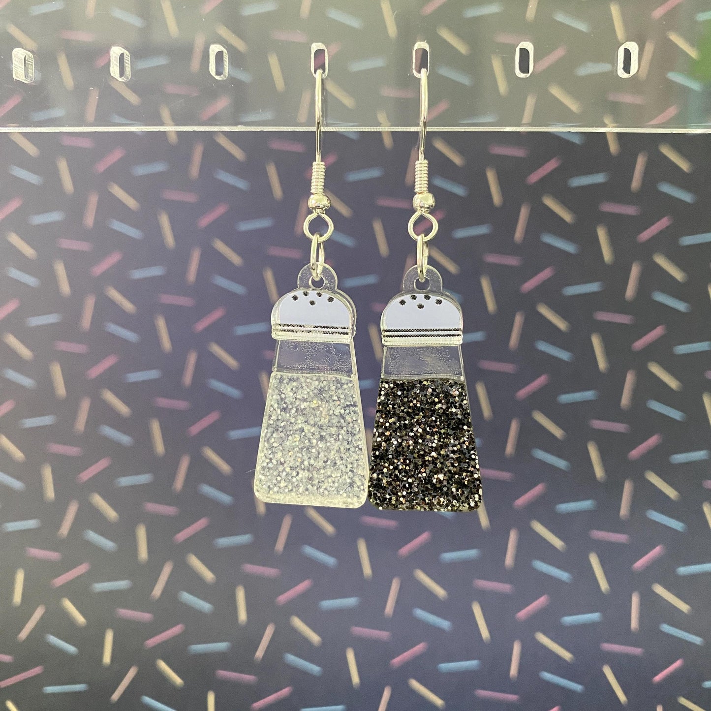 Salt & Pepper Dangle Earrings