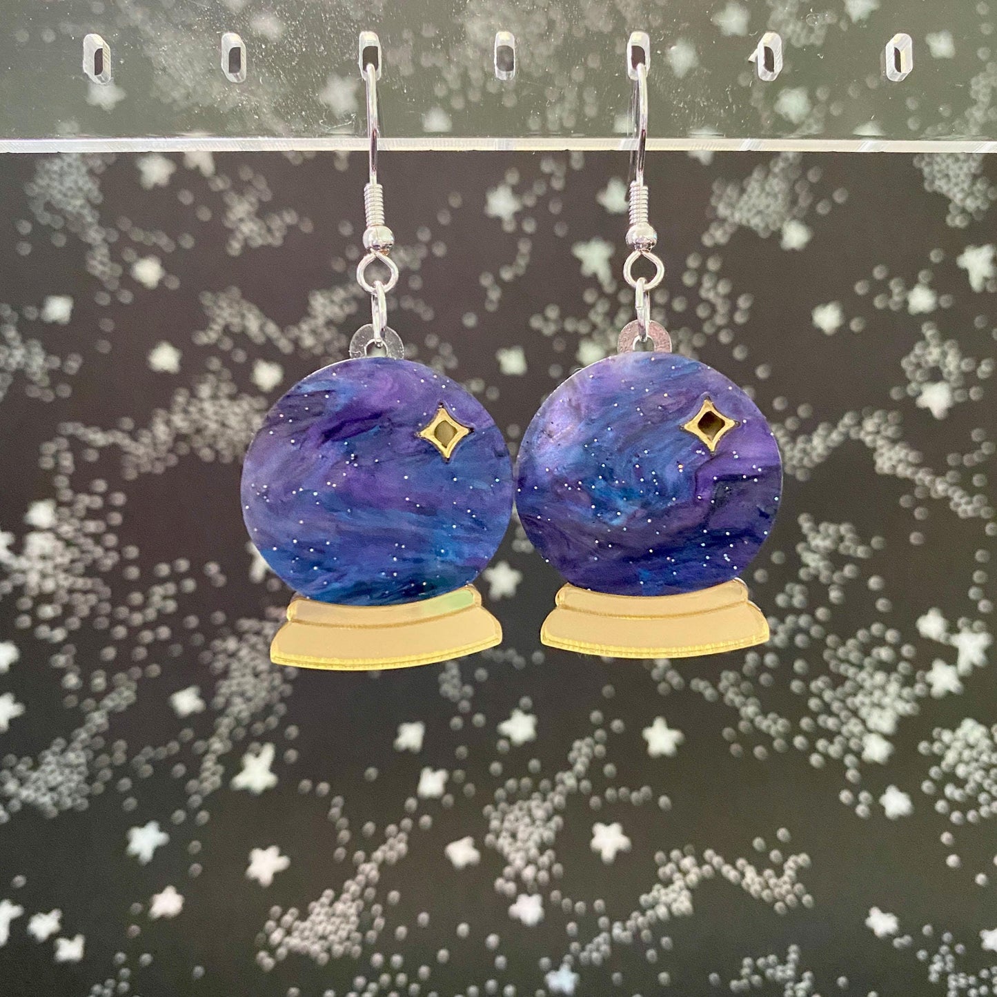 Crystal Ball Dangle Earrings