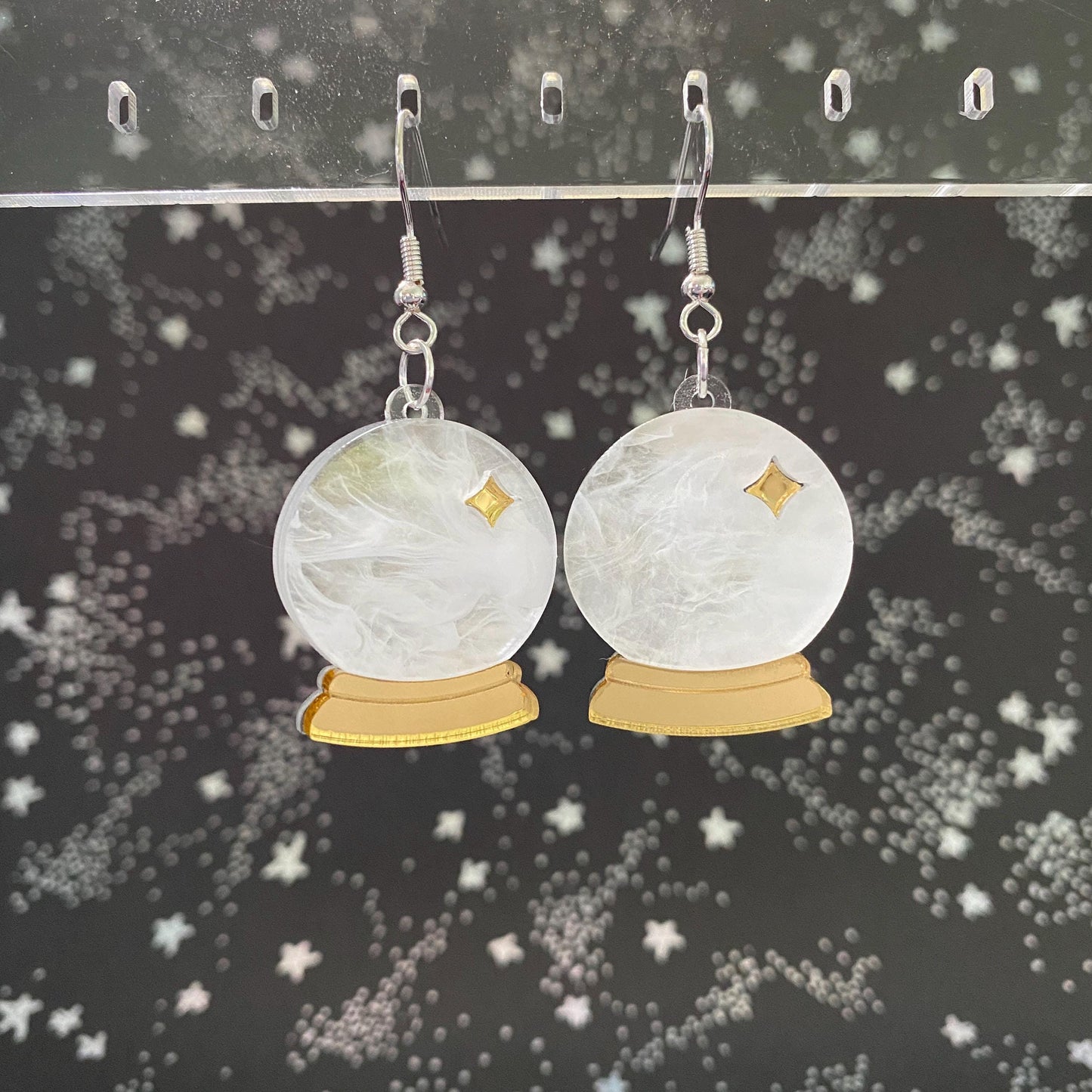 Crystal Ball Dangle Earrings