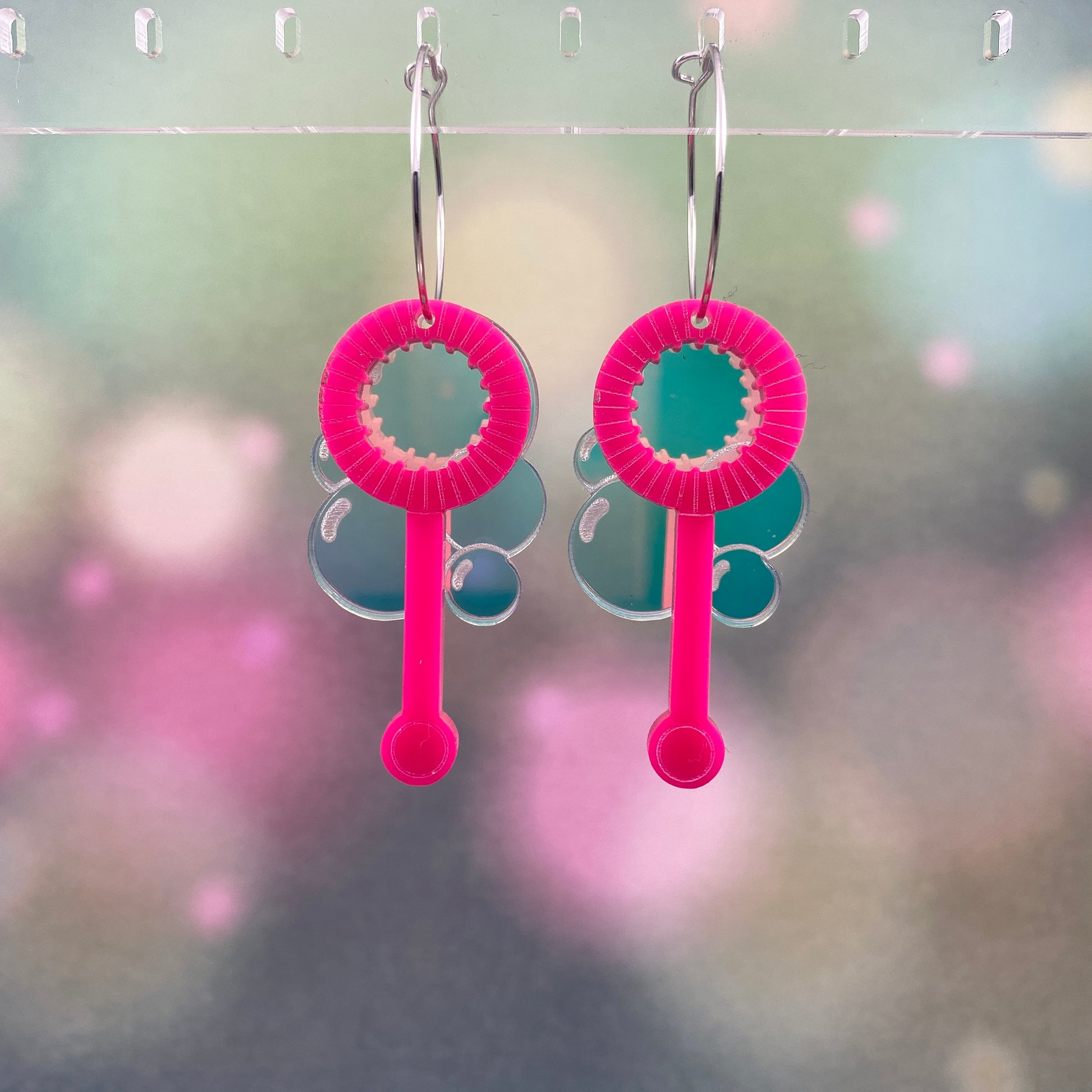 Bubble Wand Hoop Earrings