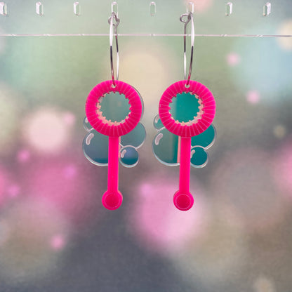 Bubble Wand Hoop Earrings