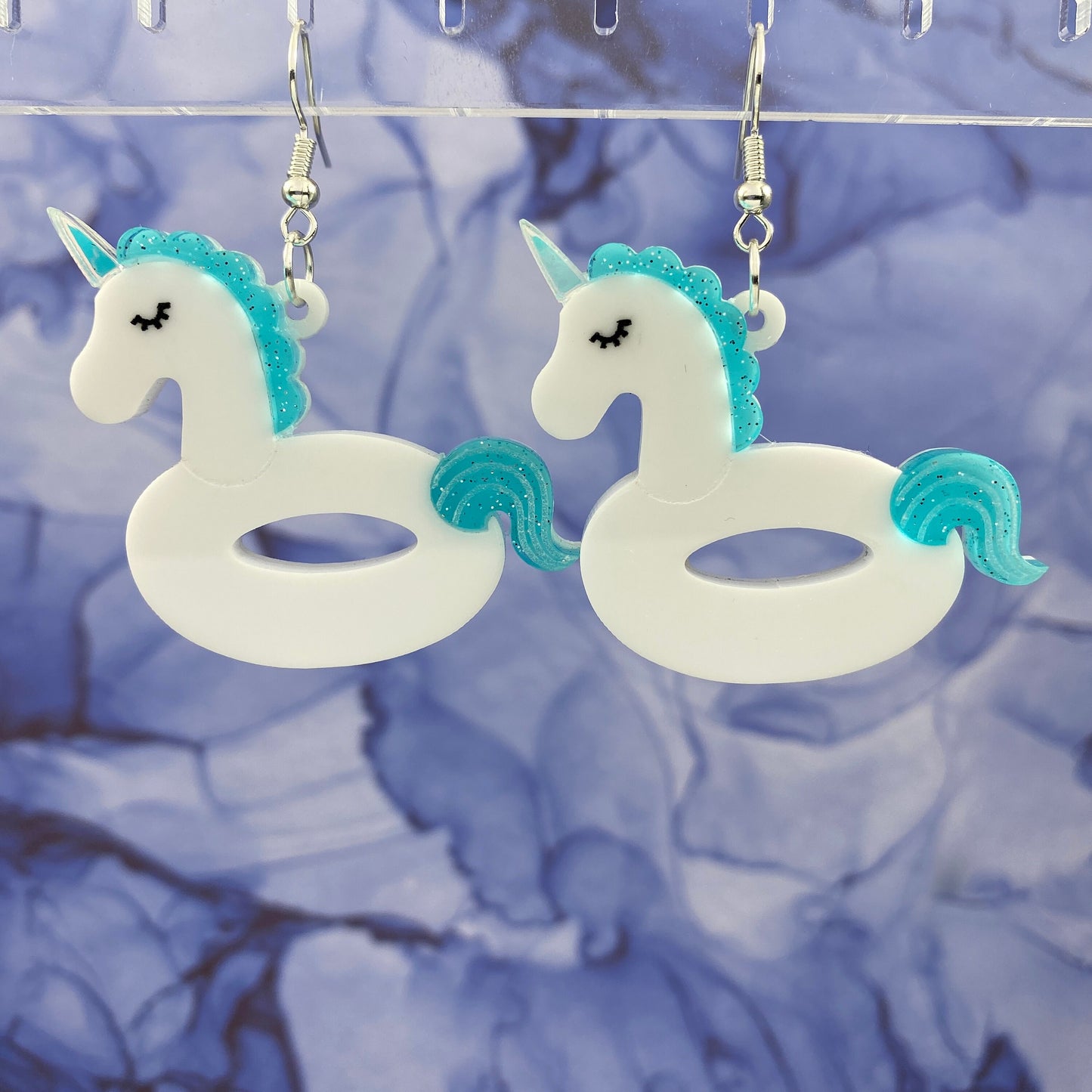 Unicorn Pool Float Dangle Earrings