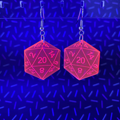 D20 Dice Dangle Earrings