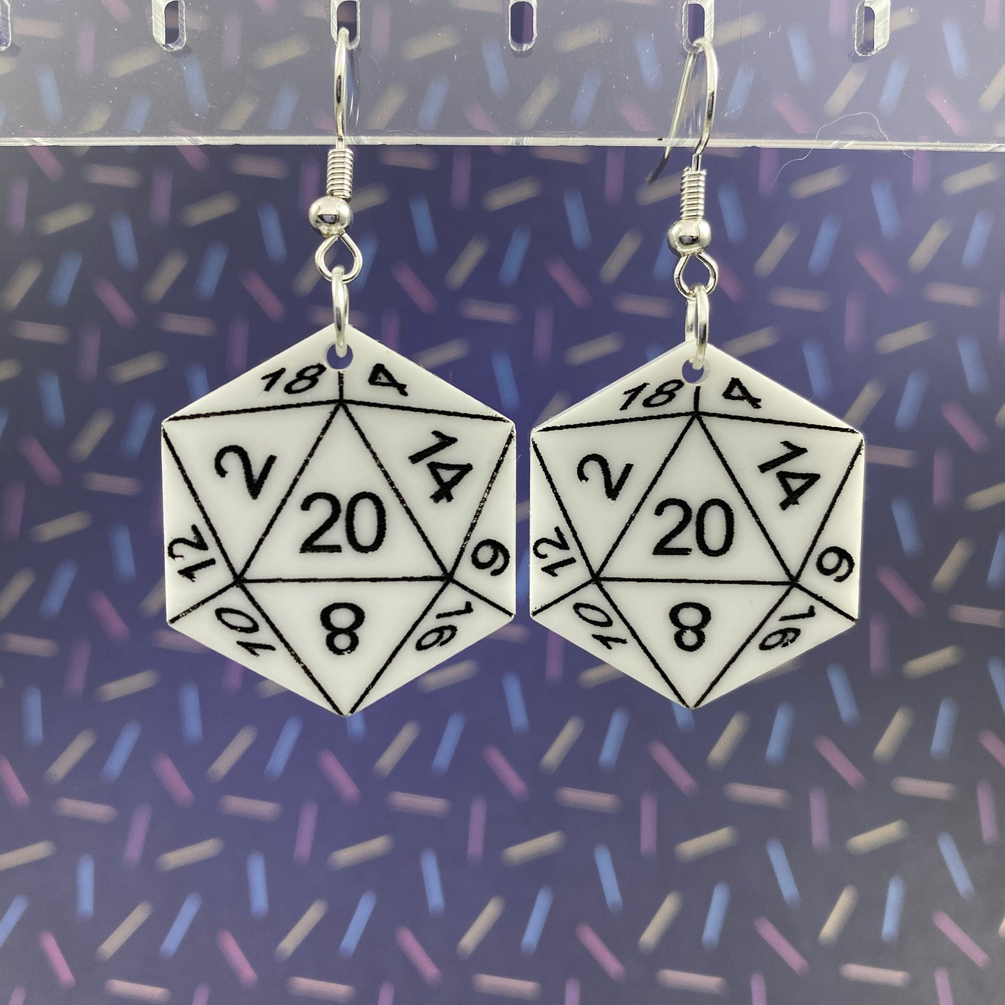 D20 Dice Dangle Earrings