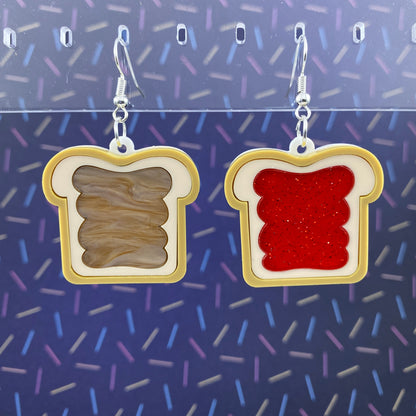 Peanut Butter & Jelly Dangle Earrings