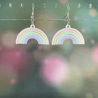 Retro Rainbow Dangle Earrings