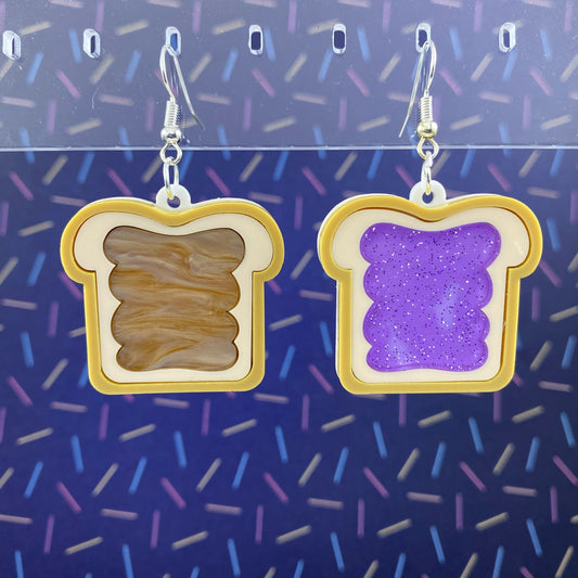 Peanut Butter & Jelly Dangle Earrings