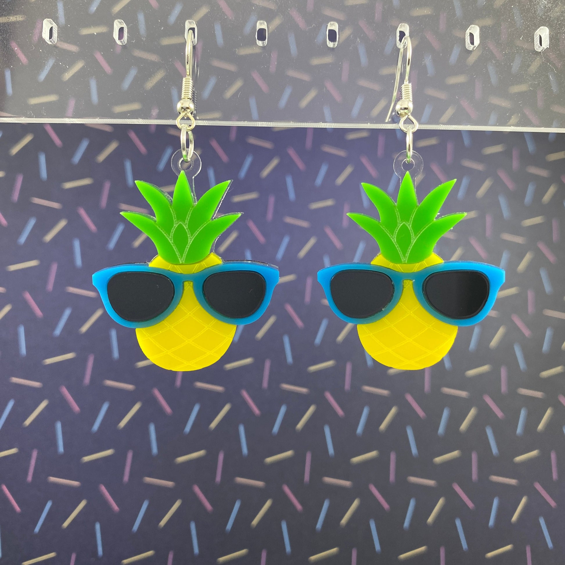 Pineapple with Sunglasses Dangle Earrings