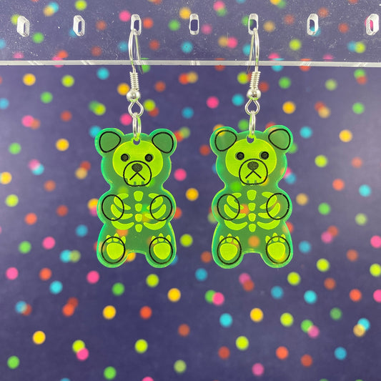 X-Ray Gummy Bear Dangle Earrings