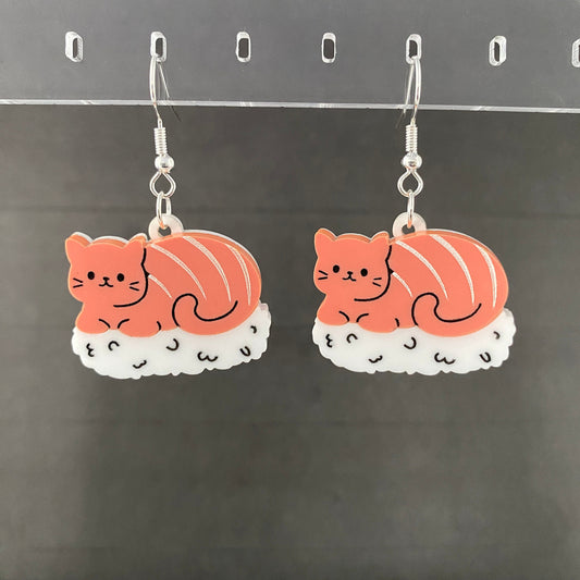 Cat Nigiri Dangle Earrings