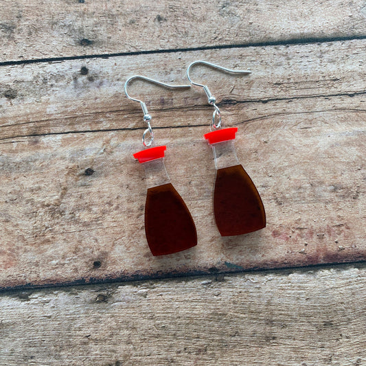 Soy Sauce Bottle Dangle Earrings