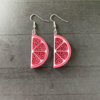 Half Citrus Slice Dangle Earrings