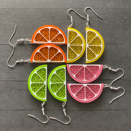 Half Citrus Slice Dangle Earrings