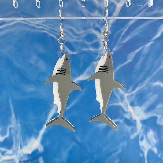 Great White Shark Dangle Earrings