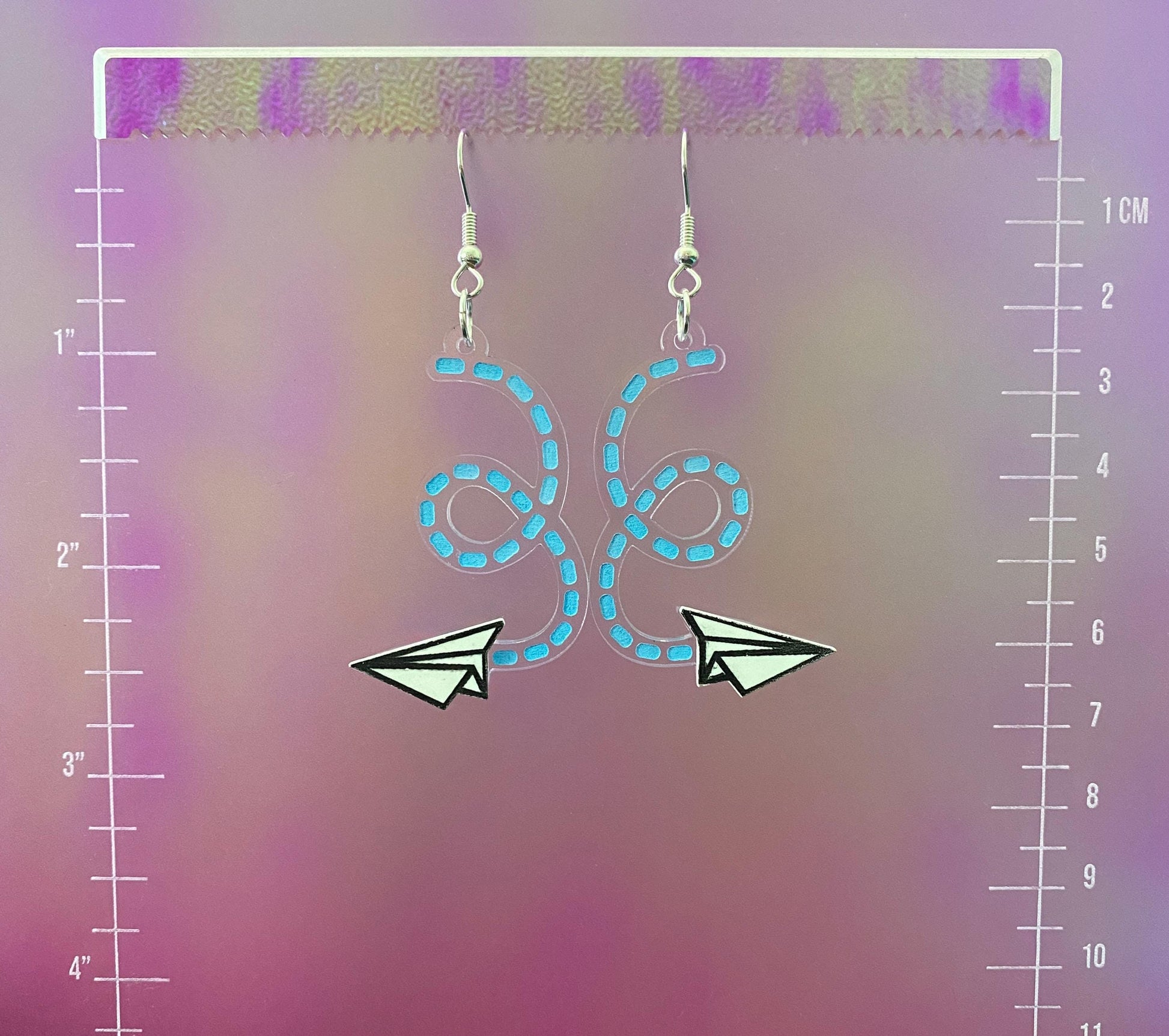 Paper Airplane Dangle Earrings