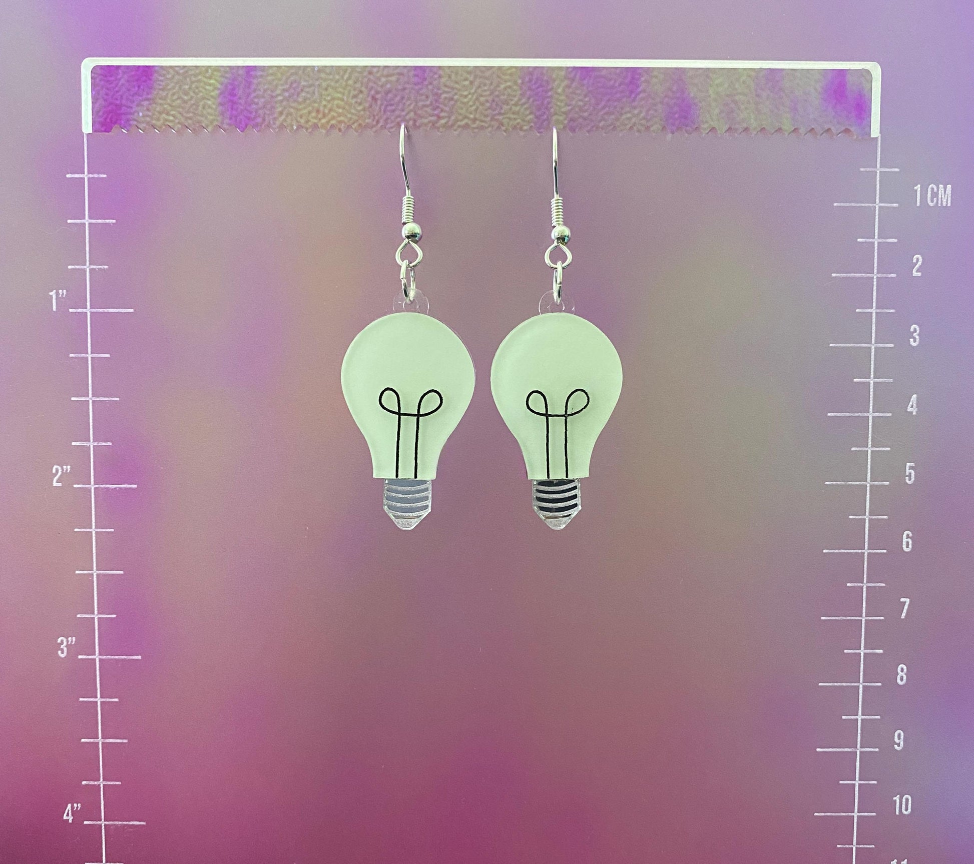 Glow In the Dark Light Bulb Dangle Earrings