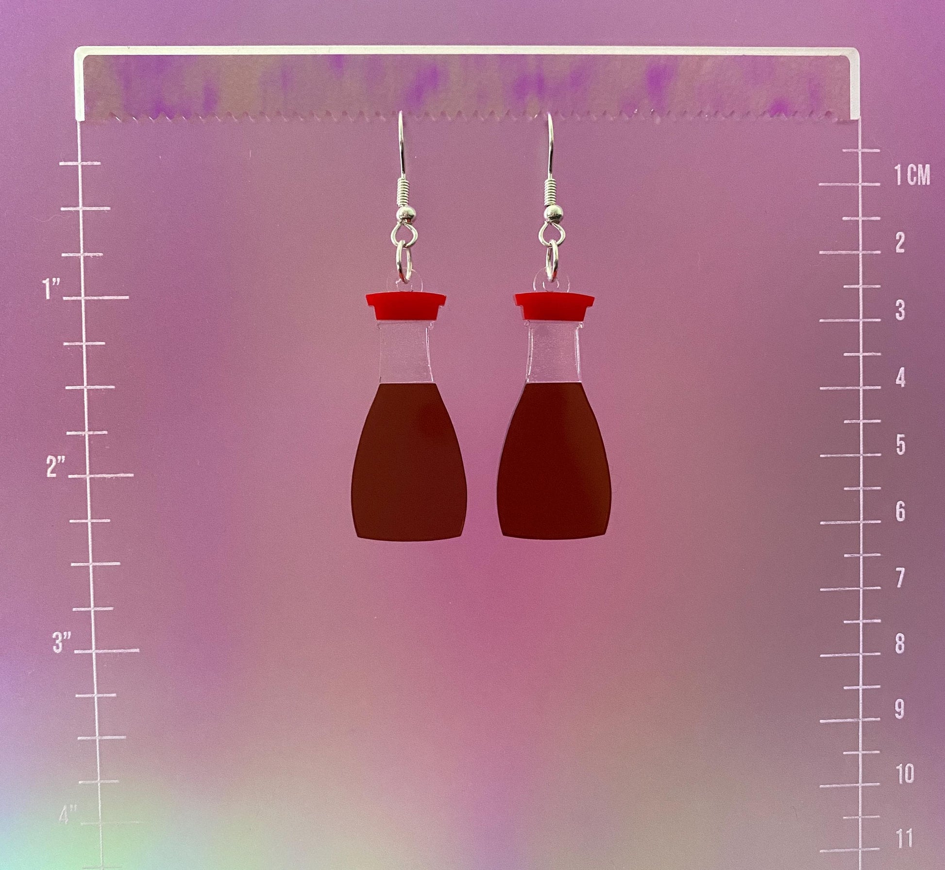 Soy Sauce Bottle Dangle Earrings