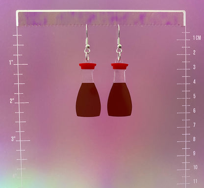 Soy Sauce Bottle Dangle Earrings