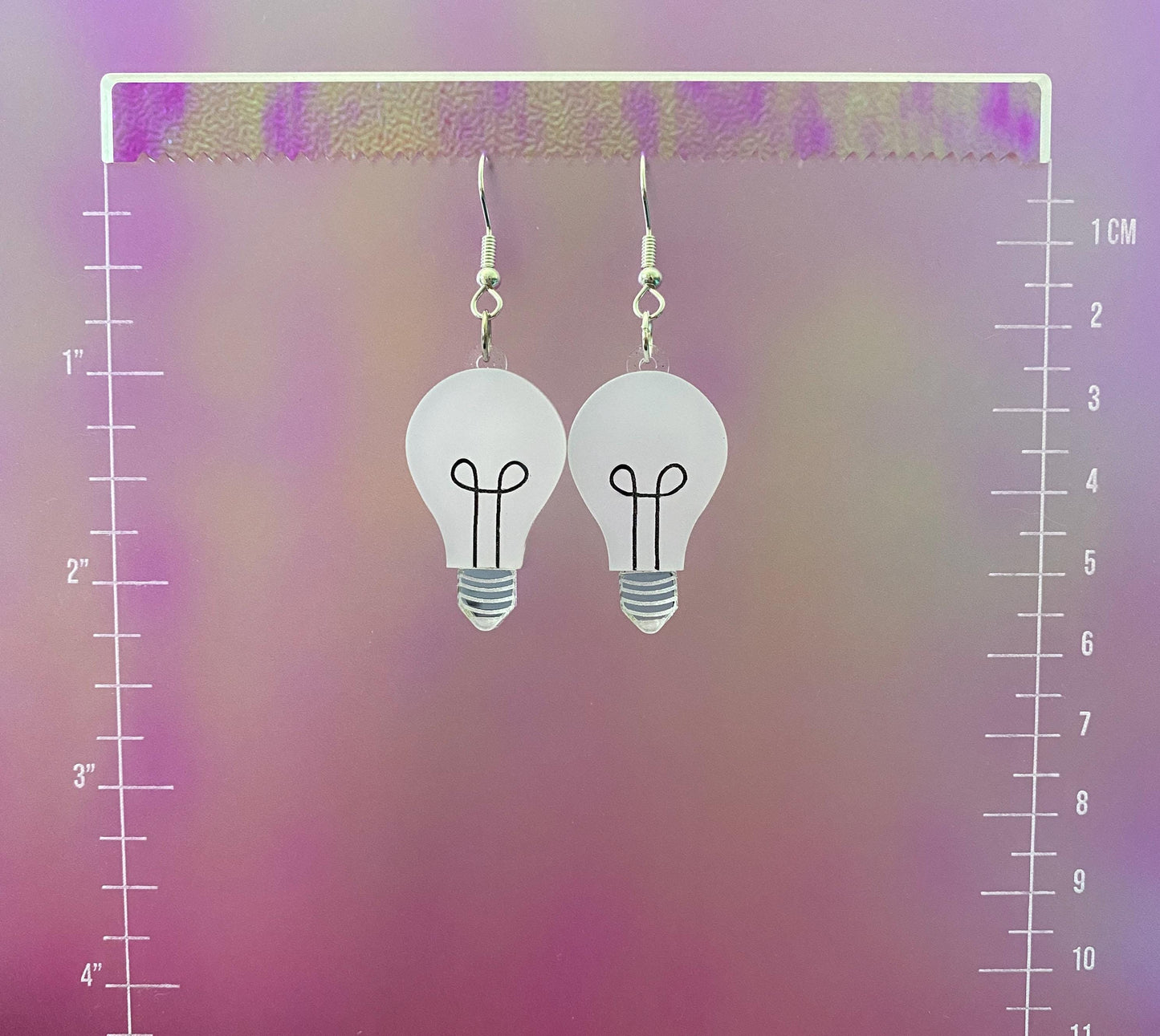 UV Reactive Light Bulb Dangle Earrings