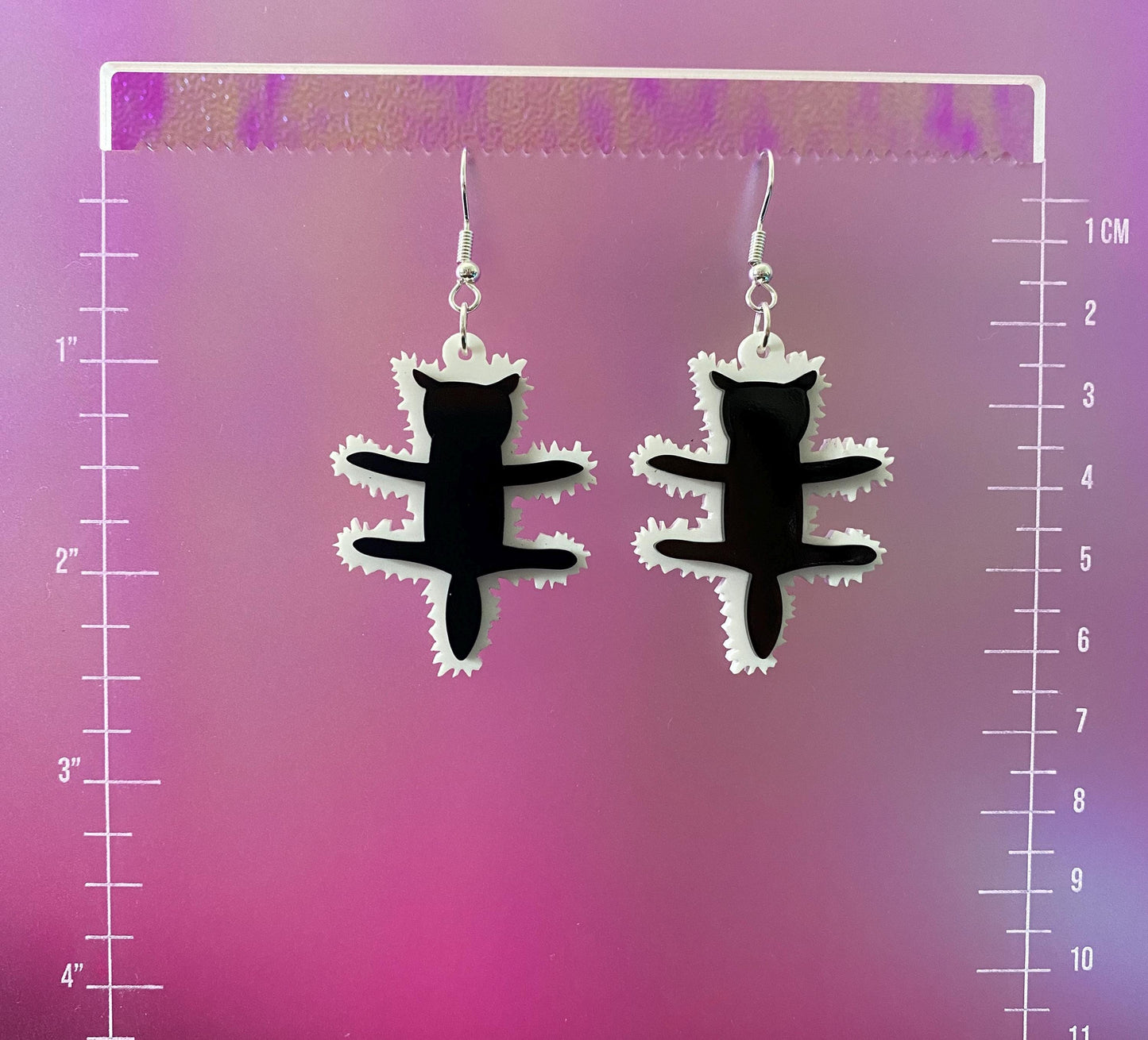 Aunt Bethany's Electrocuted Cat Dangle Earring