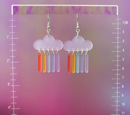 Rainbow Rain Dangle Earrings