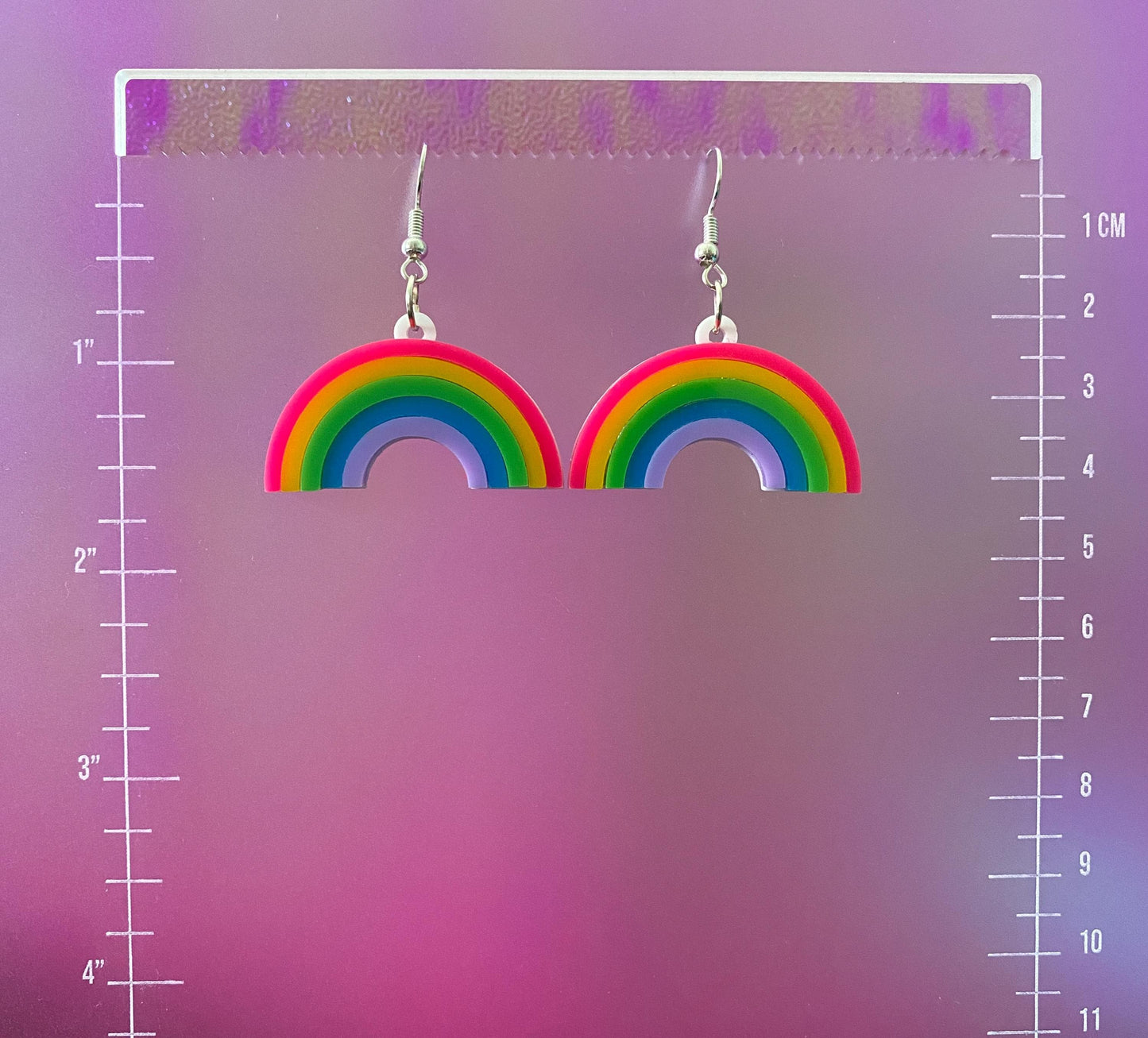 Retro Rainbow Dangle Earrings
