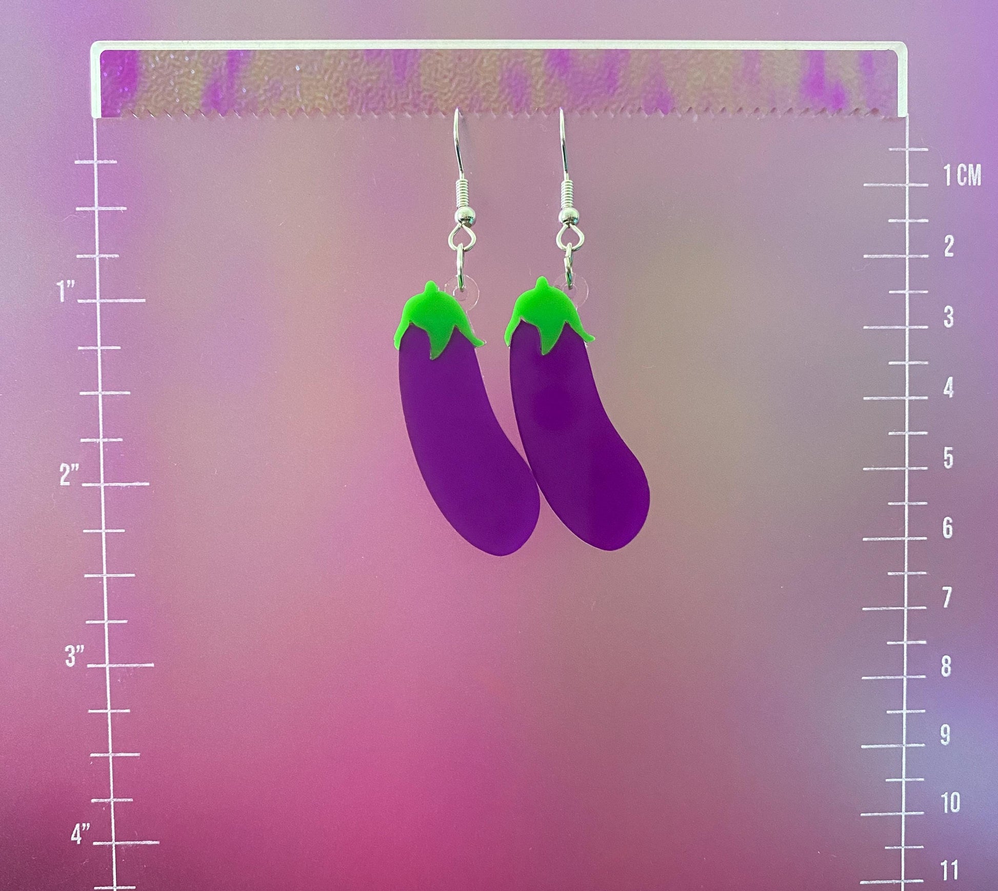 Eggplant Dangle Earrings