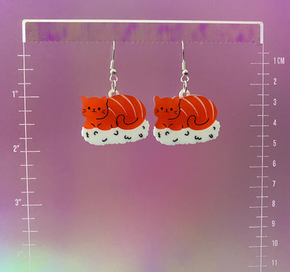 Cat Nigiri Dangle Earrings
