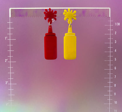 Ketchup & Mustard Dangle Earrings