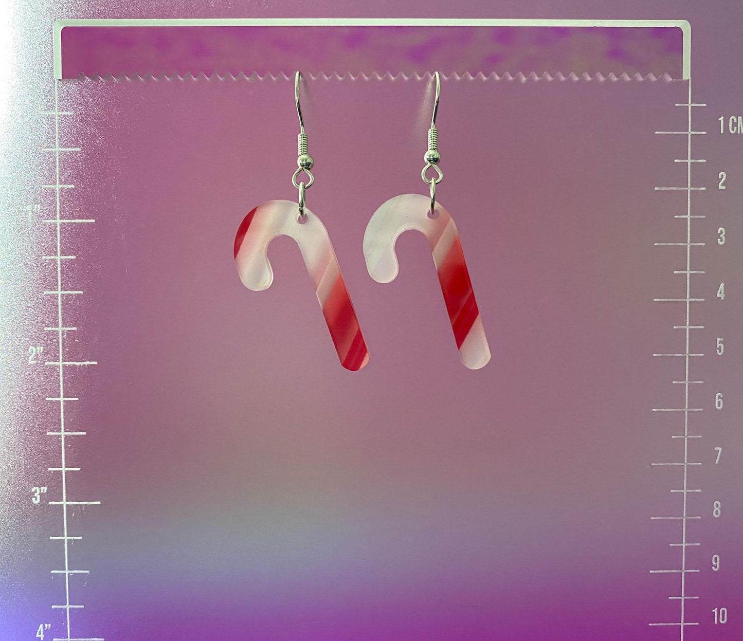 Candy Cane Dangle Earrings