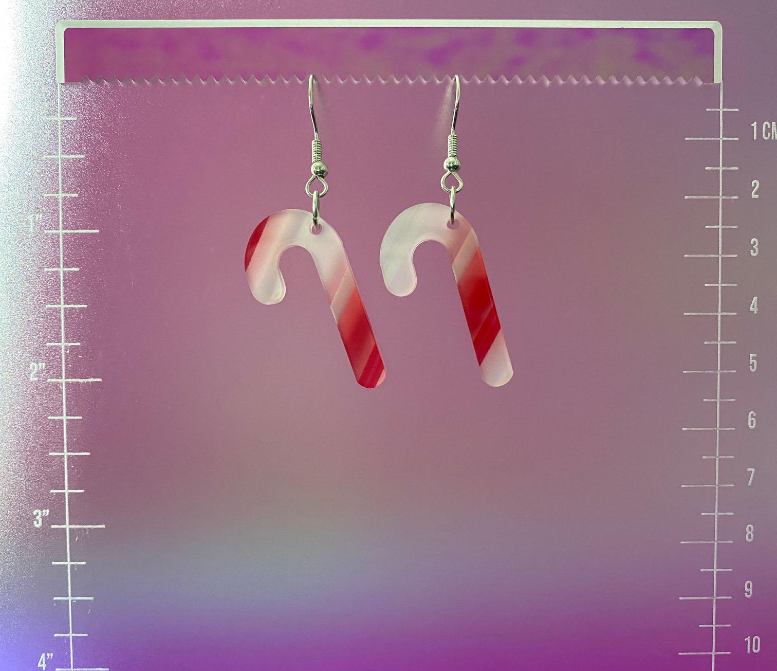 Candy Cane Dangle Earrings