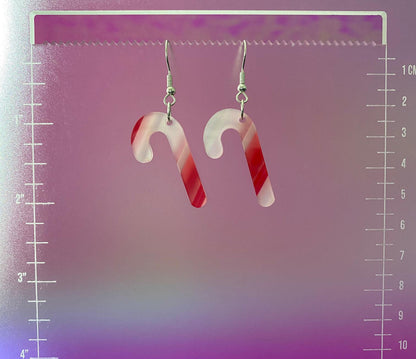 Candy Cane Dangle Earrings