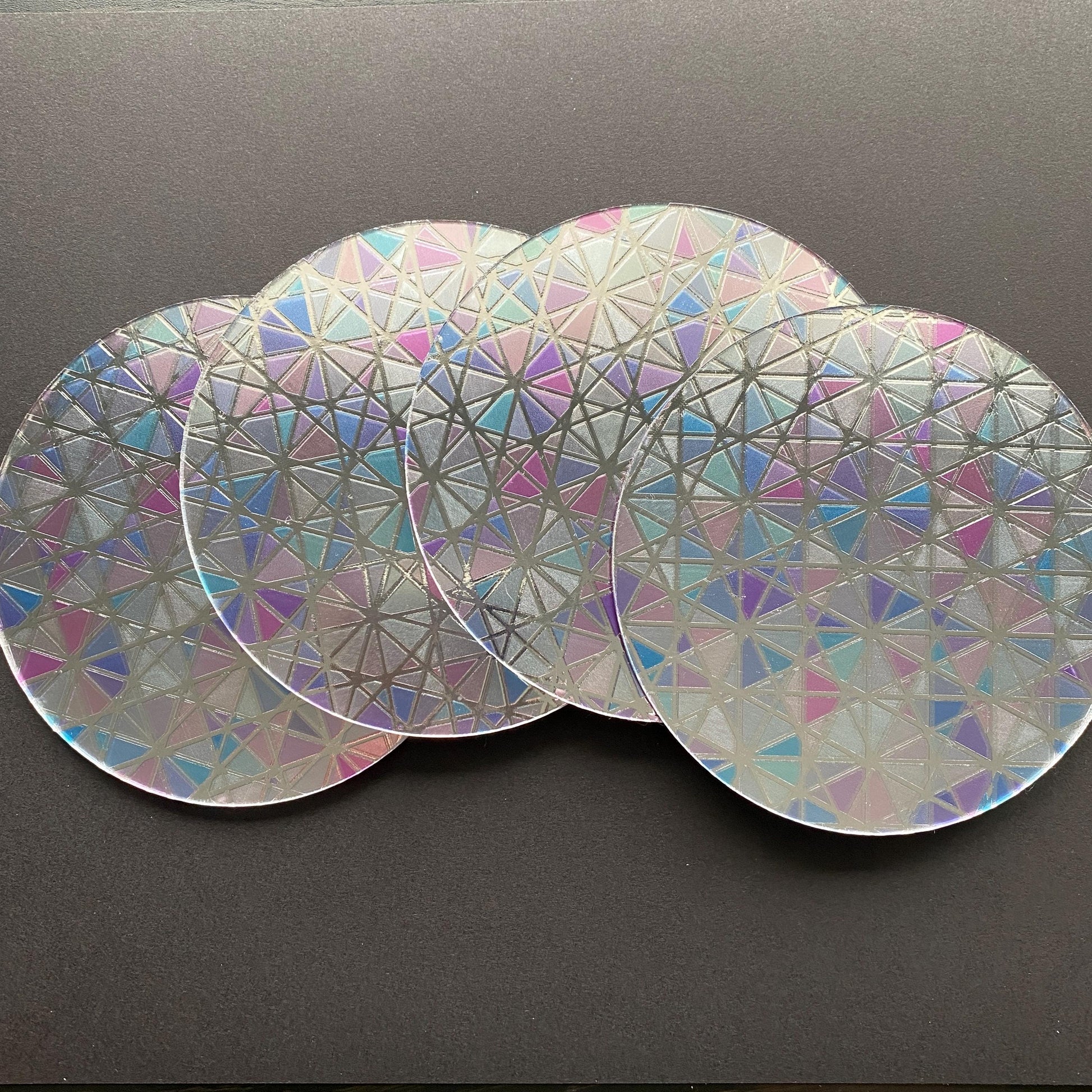 Mirrored Pastel Geometric Coaster