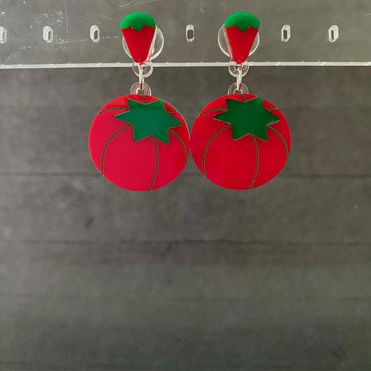 Tomato Pin Cushion Dangle Earrings