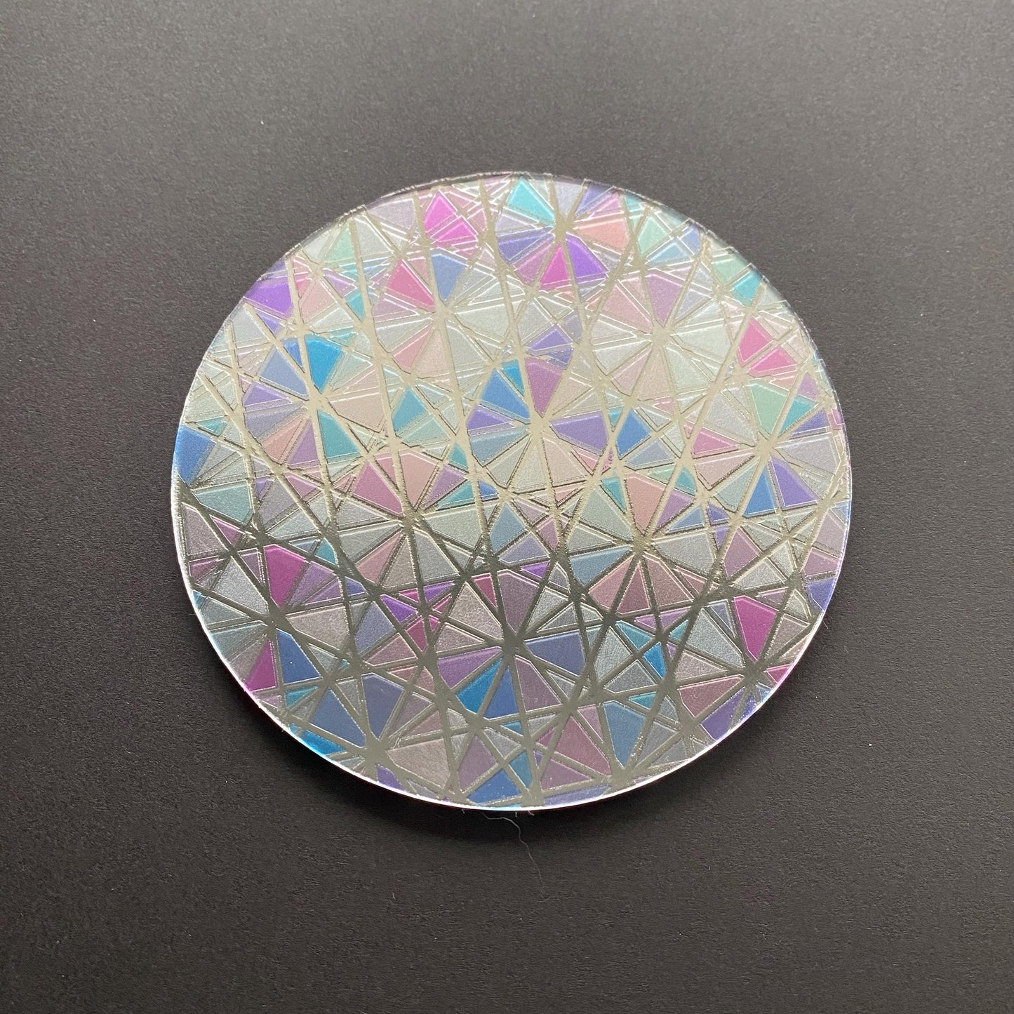 Mirrored Pastel Geometric Coaster