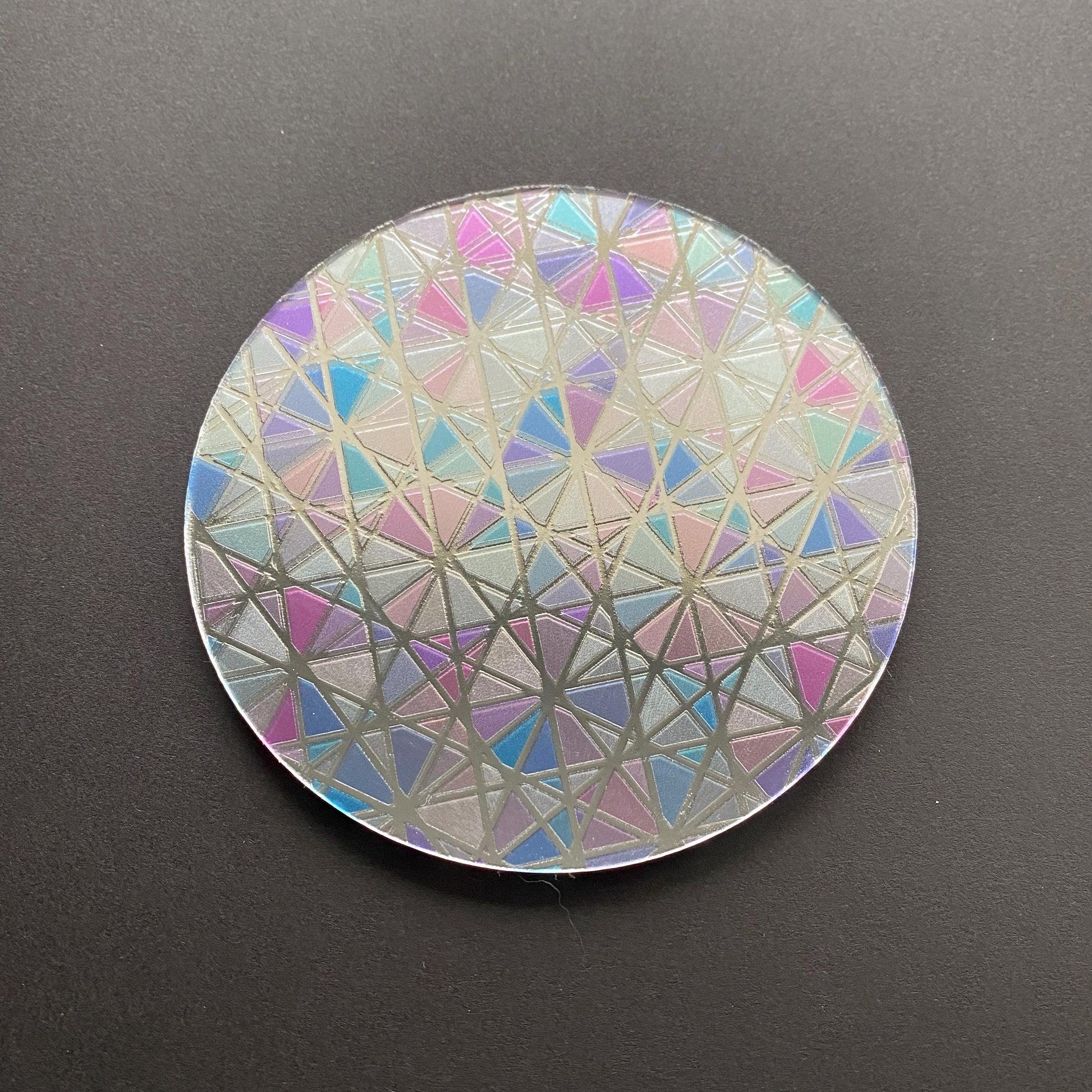 Mirrored Pastel Geometric Coaster