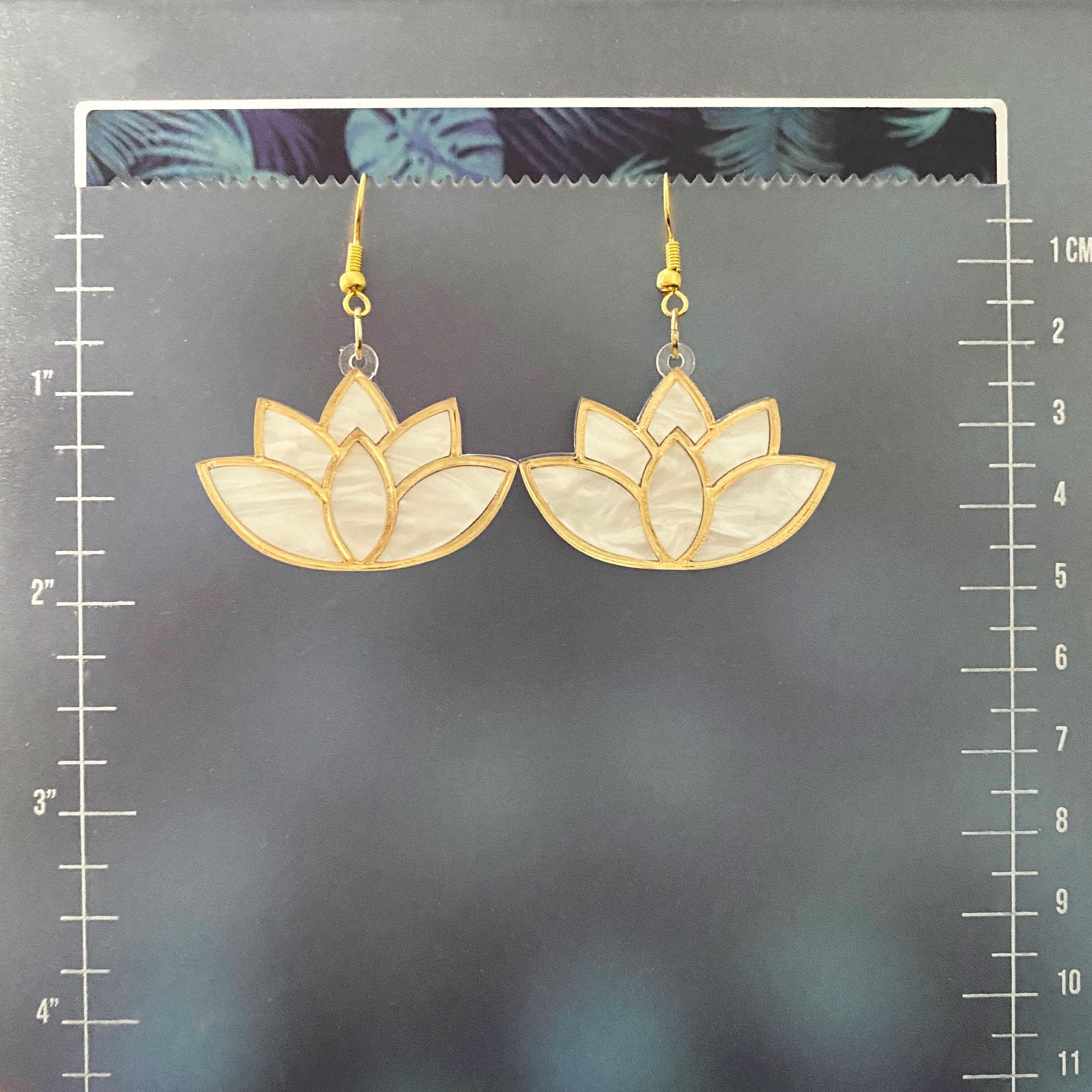White Lotus Dangle Earrings