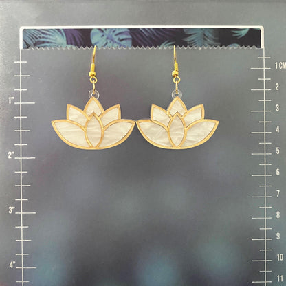 White Lotus Dangle Earrings