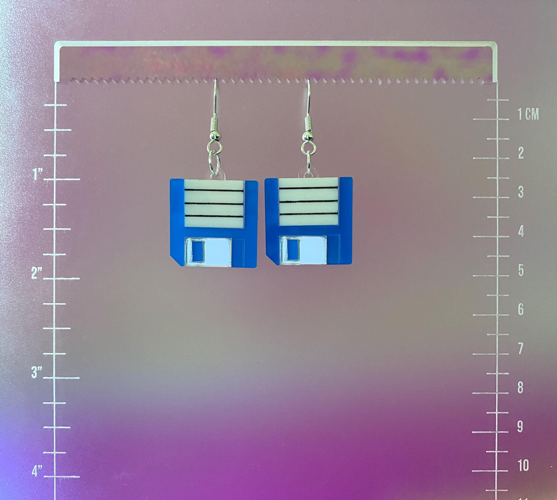 Save Disk Dangle Earrings