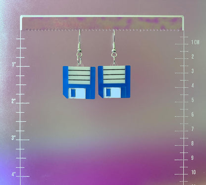 Save Disk Dangle Earrings