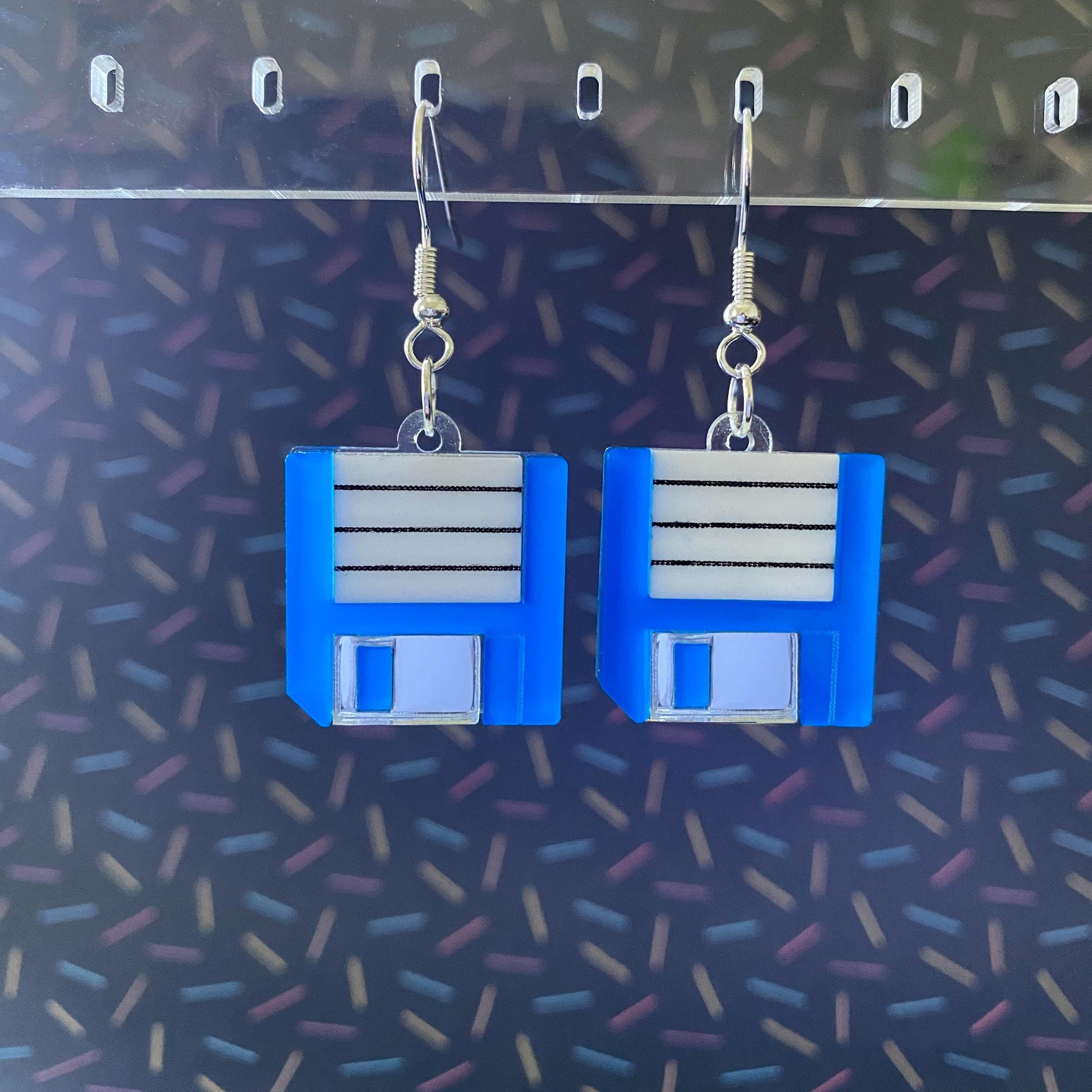 Save Disk Dangle Earrings