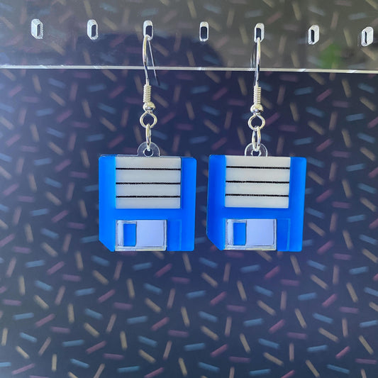 Save Disk Dangle Earrings