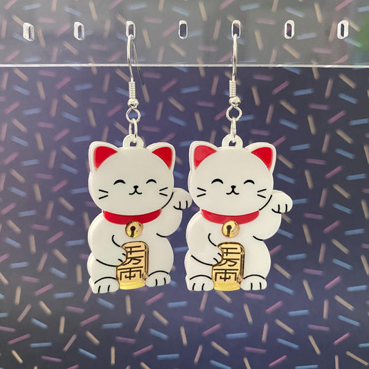 Lucky Cat Dangle Earrings
